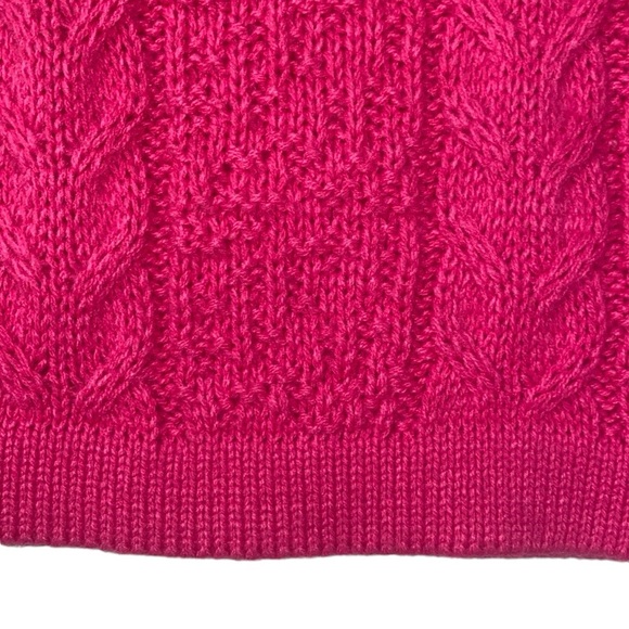 Pink Oversized Cable Knit Sweater, Size Medium - Picture 4 of 14